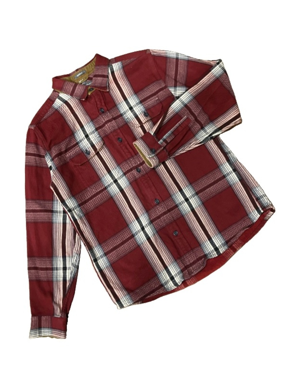 Heavy Duty Eddie Bauer Flannel Shirt Mens M Shacket Plaid Grunge Cotton Workwear